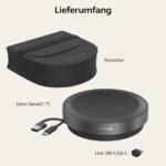 Jabra Speak2 75 schnurlose Freisprechlösung mit USB-C Bluetooth-Adapter, 4 Mikrofone mit Geräuschunterdrückung, 65 mm Breitband-Lautsprecher, für MS-Teams Zertifiziert, Dunkelgrau - Image 2
