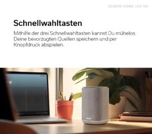 Denon Home 150 NV kabelloser Lautsprecher mit integrierter HEOS Multiroom-Technologie, Bluetooth, Apple AirPlay 2, Schwarz - Image 3