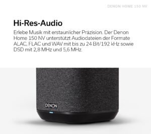 Denon Home 150 NV kabelloser Lautsprecher mit integrierter HEOS Multiroom-Technologie, Bluetooth, Apple AirPlay 2, Schwarz - Image 4