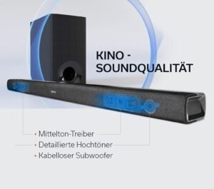 Denon DHT-S316 2.1 Flache TV Soundbar mit kabellosem Subwoofer, Bluetooth, HDMI ARC, Dolby Digital, DTS, optischer Eingang - Image 5