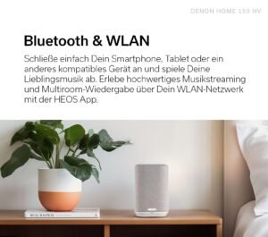 Denon Home 150 NV kabelloser Lautsprecher mit integrierter HEOS Multiroom-Technologie, Bluetooth, Apple AirPlay 2, Schwarz - Image 2