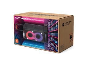 JBL Partybox Stage 320 in Schwarz – Tragbare Bluetooth-Lautsprecher-Box mit JBL Pro Sound, Lichtshow, KI-Sound-Boost, Rollen und Teleskopgriff – 18 h Laufzeit - Image 2